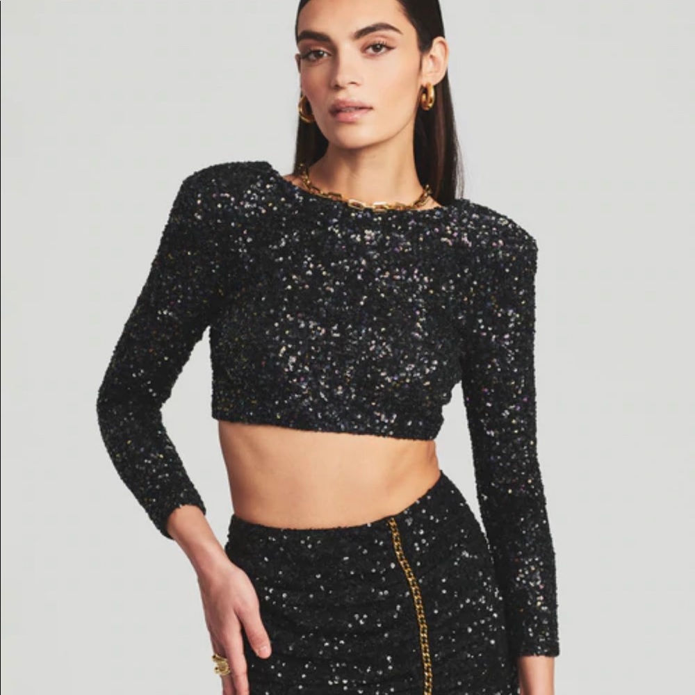 Retrofete Rain Top Black Sequin